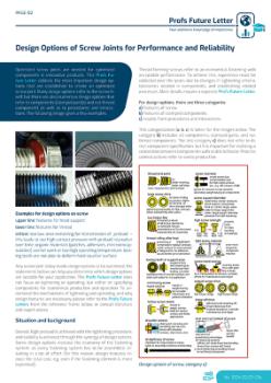 Preview: Design Options of Screw Joints for Performance and Reliability - 6 Pages
