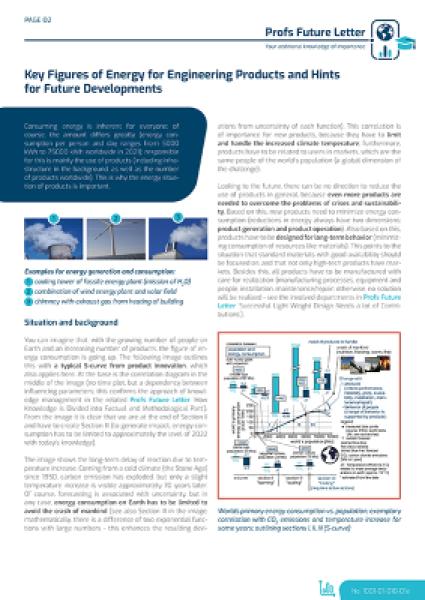 Key Figures of Energy for Engineering Products and Hints for Future Developments