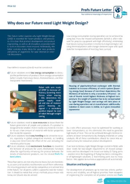 Why does our Future need Light Weight Design? - 5 Pages