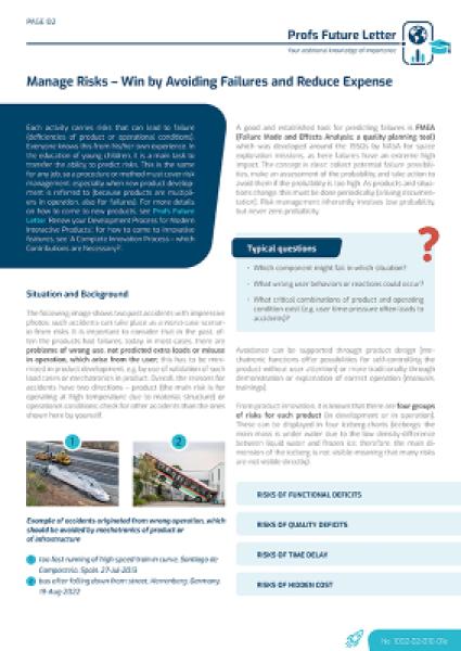 Manage Risks – Win by Avoiding Failures and Reduce Expense - 6 Pages